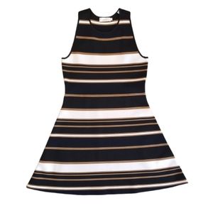🩷 NWOT A.L.C Sleeveless Striped Stretch Knit A-Line/Fit & Flare Dress - L